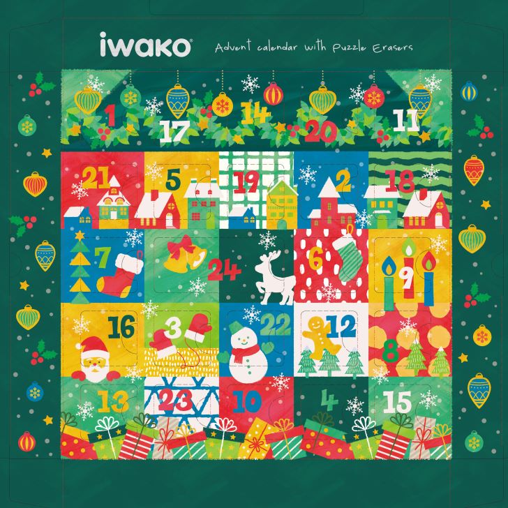 24個入 イワコー IWAKO クリスマス アドベントカレンダー おもしろ消しゴム ER-ADV009